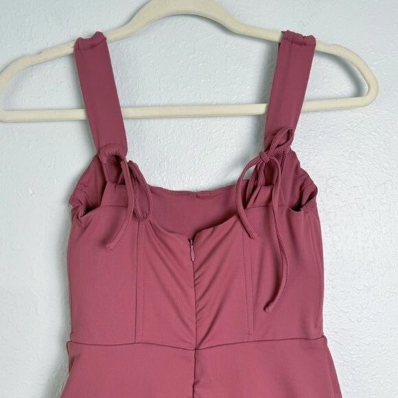 NWT Club L London terracotta square neck corset midi bodycon dress pink 2 - Picture 8 of 12